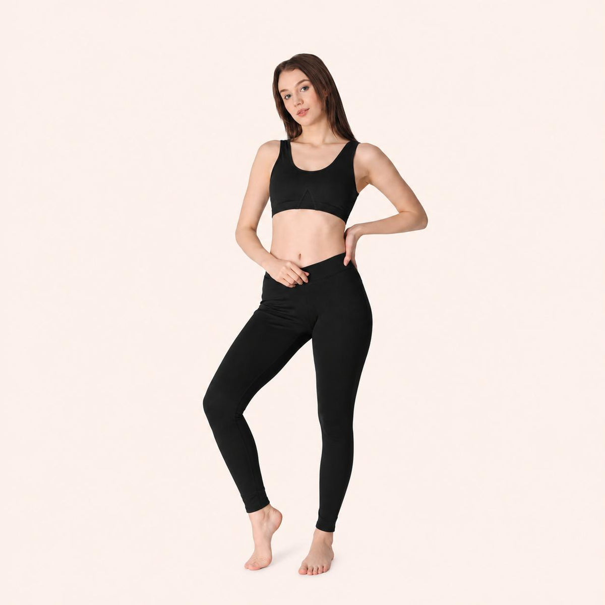 Black Racerback Wire-Free Stretch Sports Bra – Renova