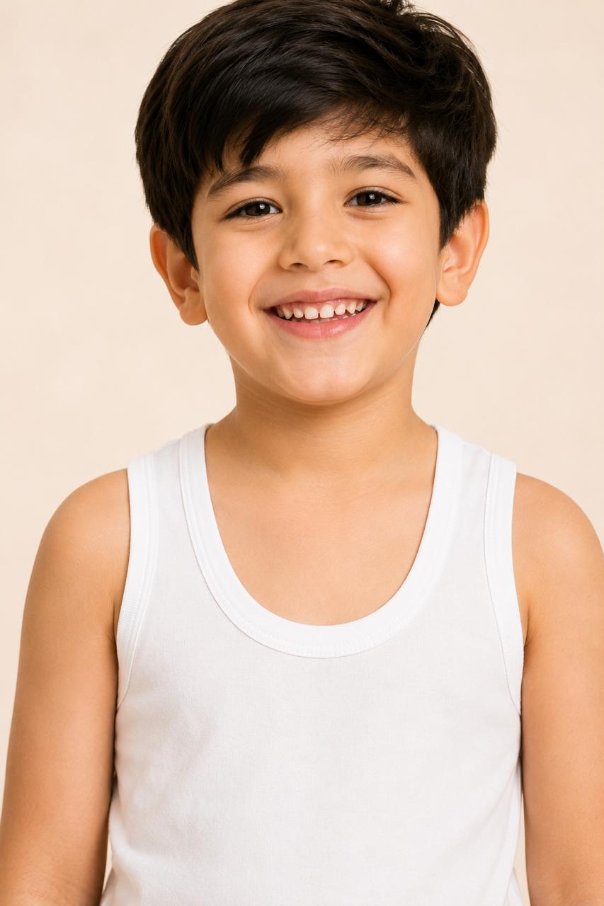 White Boys Premium Cotton Vest – Renova