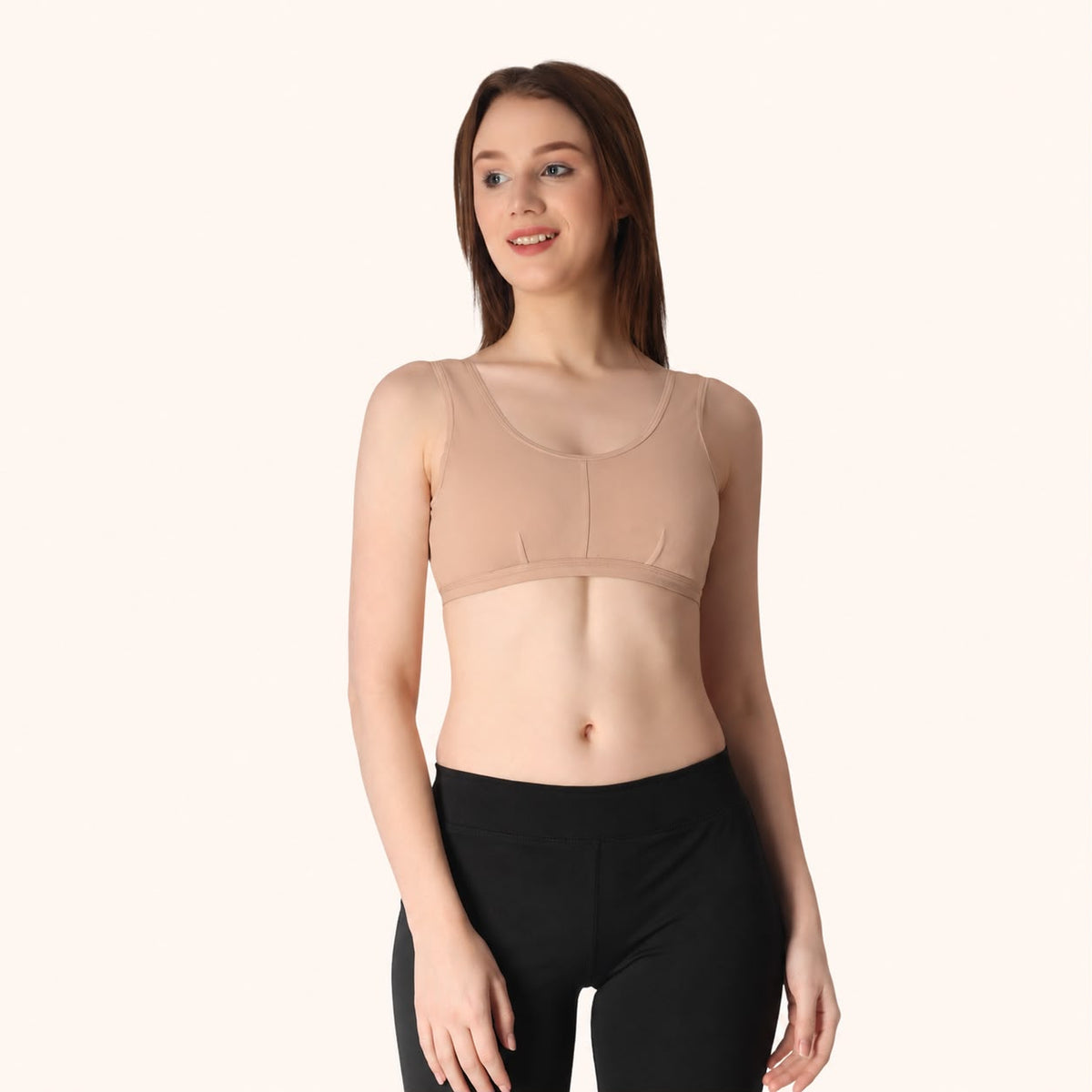 Skin Scoop Neck Wire-Free Cotton Sports Bra – Renova