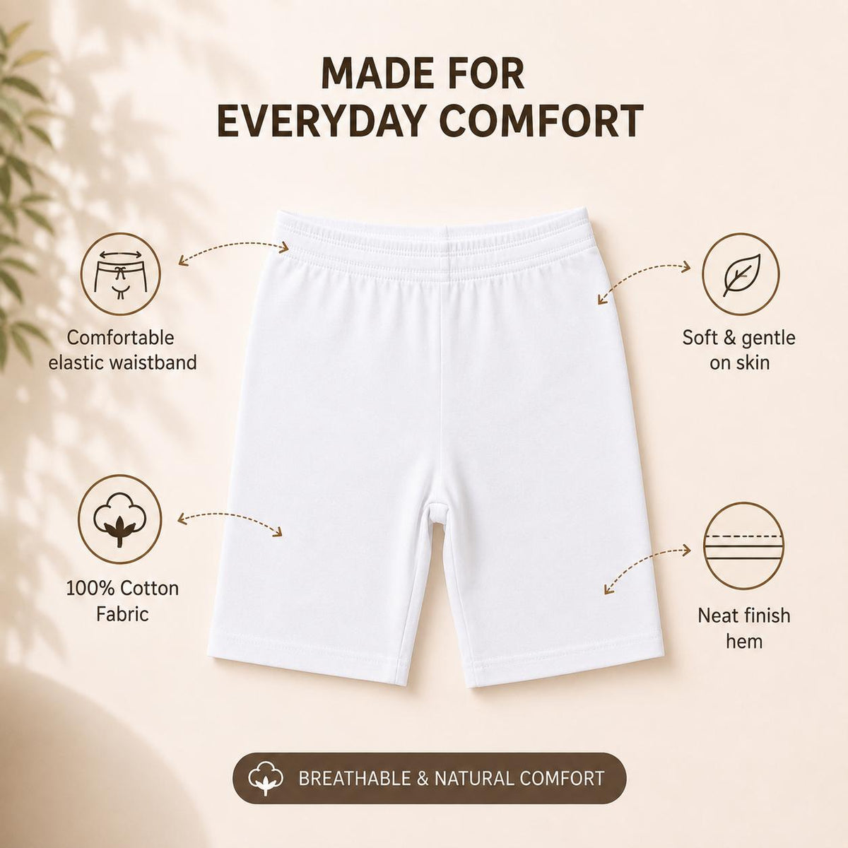 White Girls Cotton Cycling Short – Renova