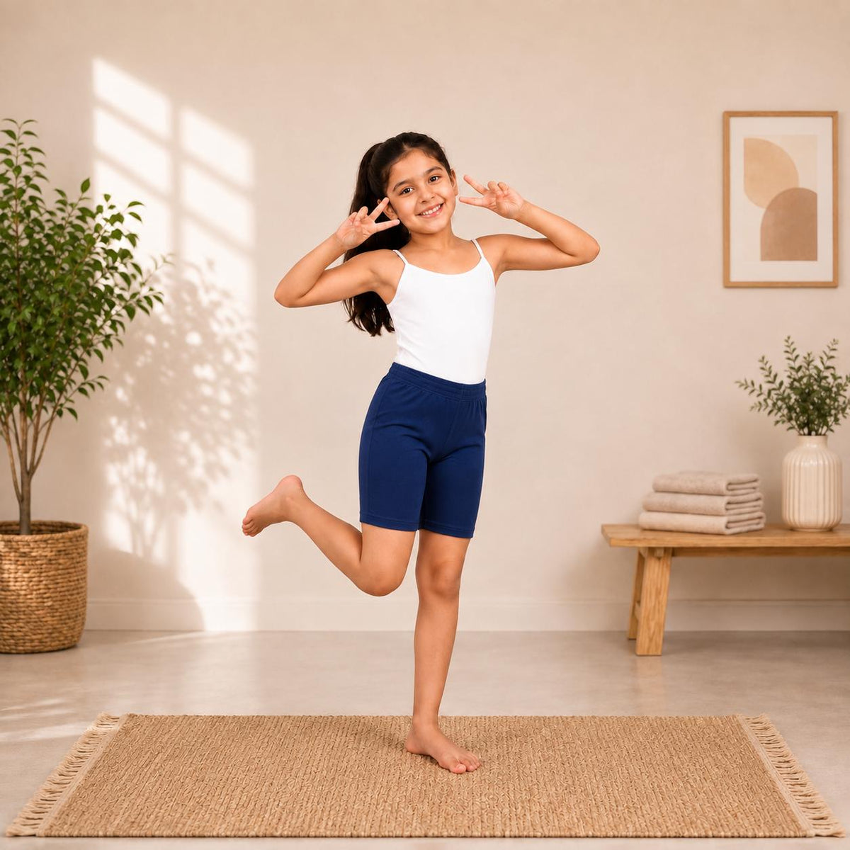 Navy Girls Cotton Cycling Short – Renova