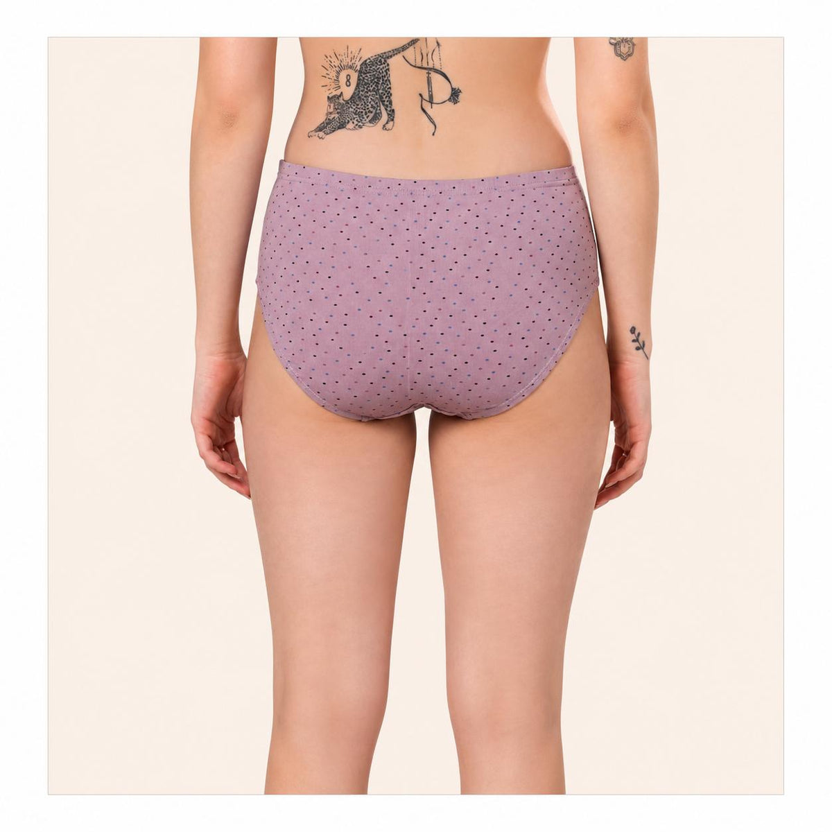Renova Comfort Dot Pattern Cotton Lycra Panty - Pack Of 3