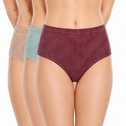 Renova Comfort Dot Pattern Cotton Lycra Panty - Pack Of 3
