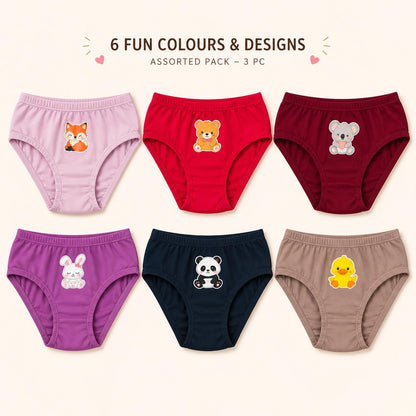 Girls Cotton Inner Elastic Panty – Pack of 3
