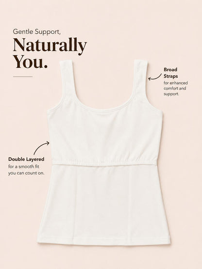 White Women's Double Layered Broad Strap Camisole – Renova