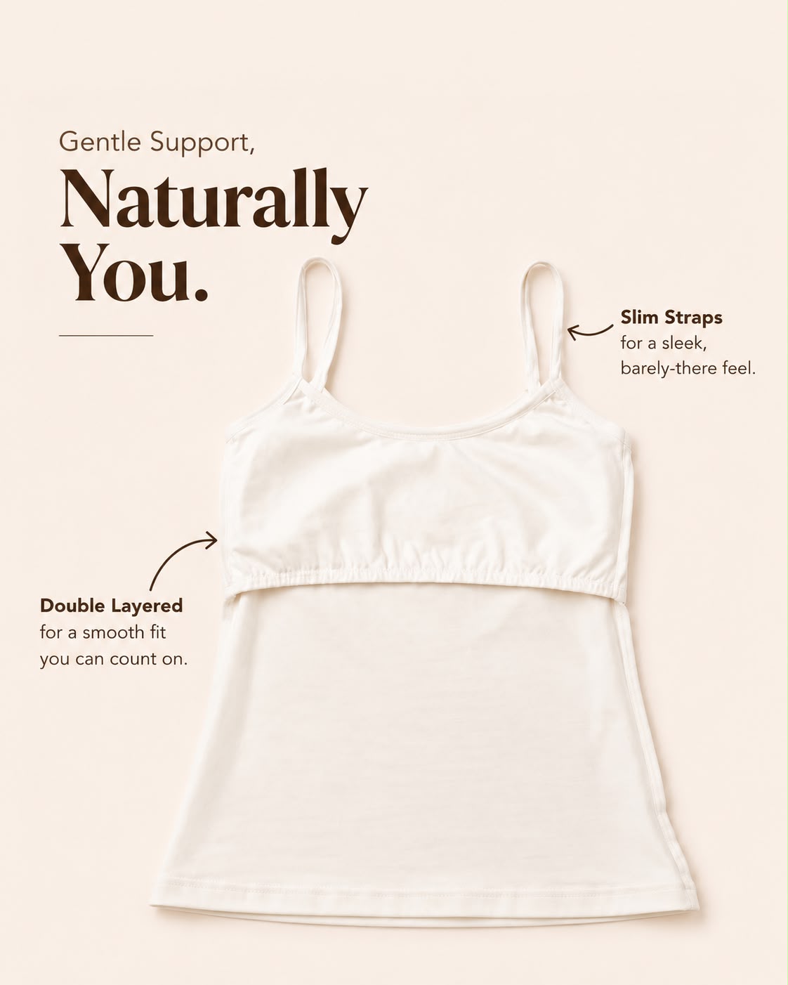 White Women's Double Layered Thin Strap Camisole – Renova